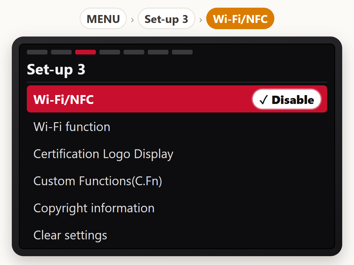 Turn off Wi-Fi/NFC