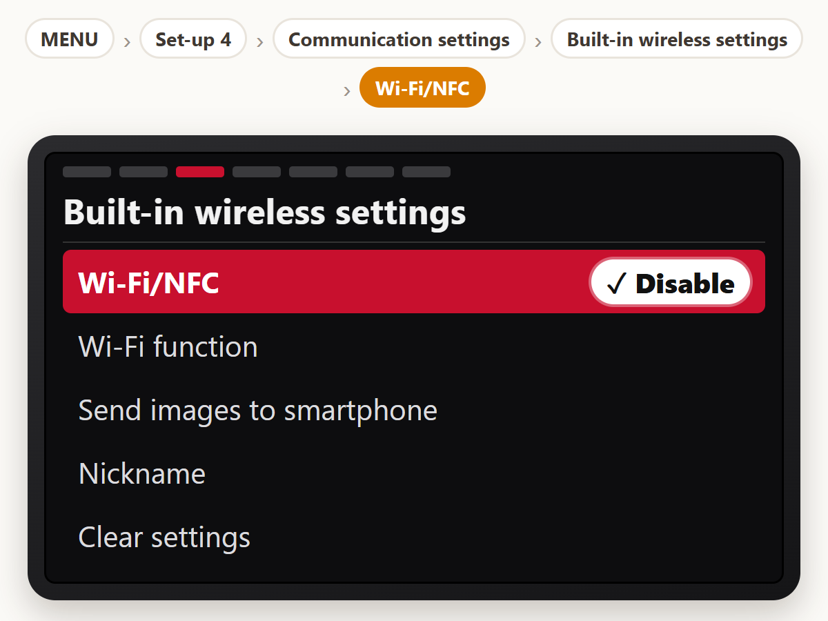 Turn off Wi-Fi/NFC
