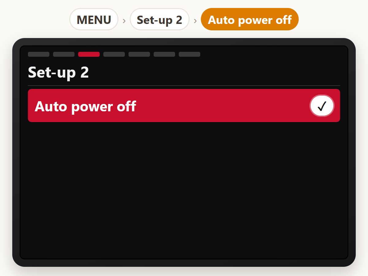 Disable auto power off