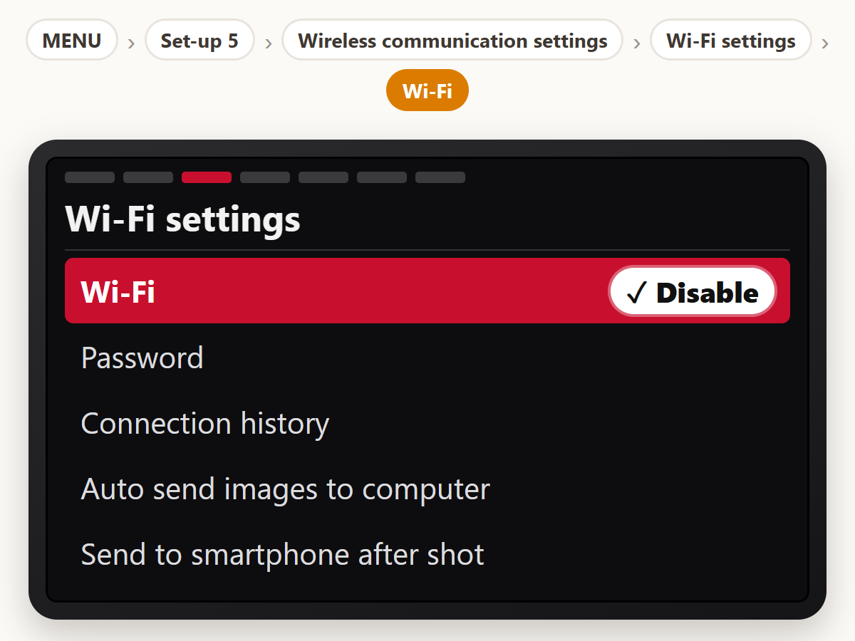 Turn off Wi-Fi