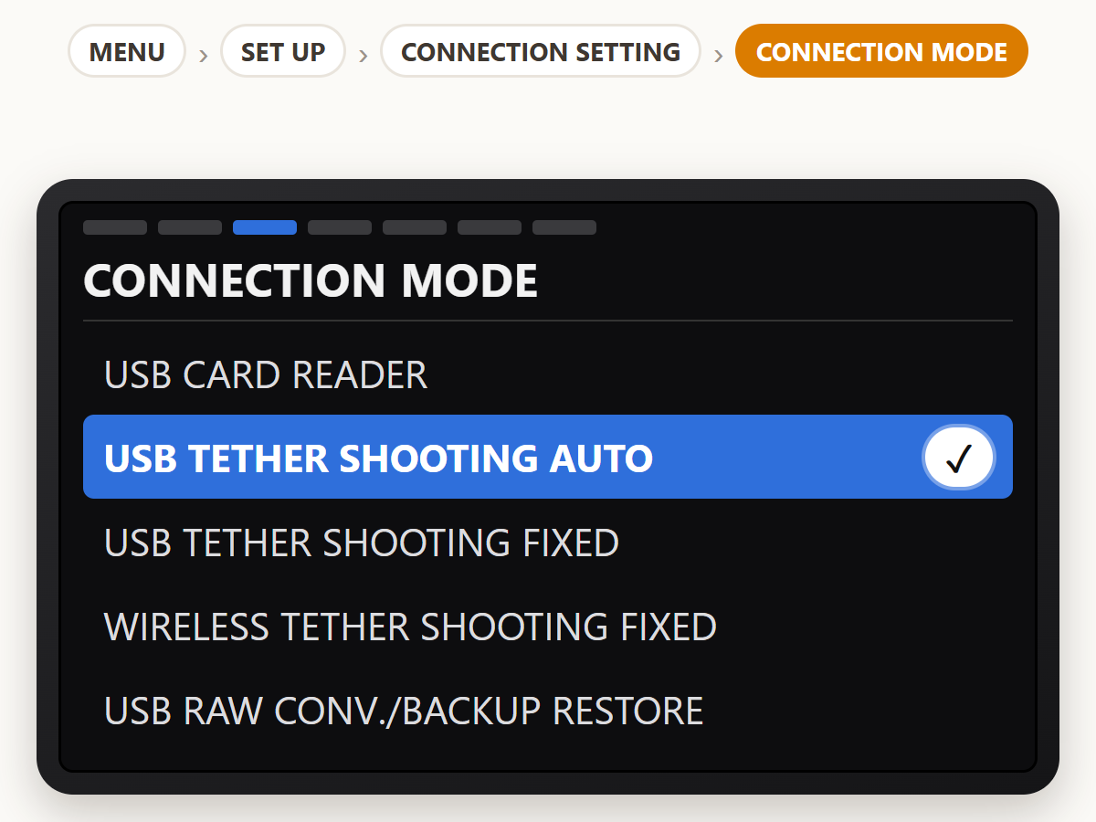 Choose USB tether mode