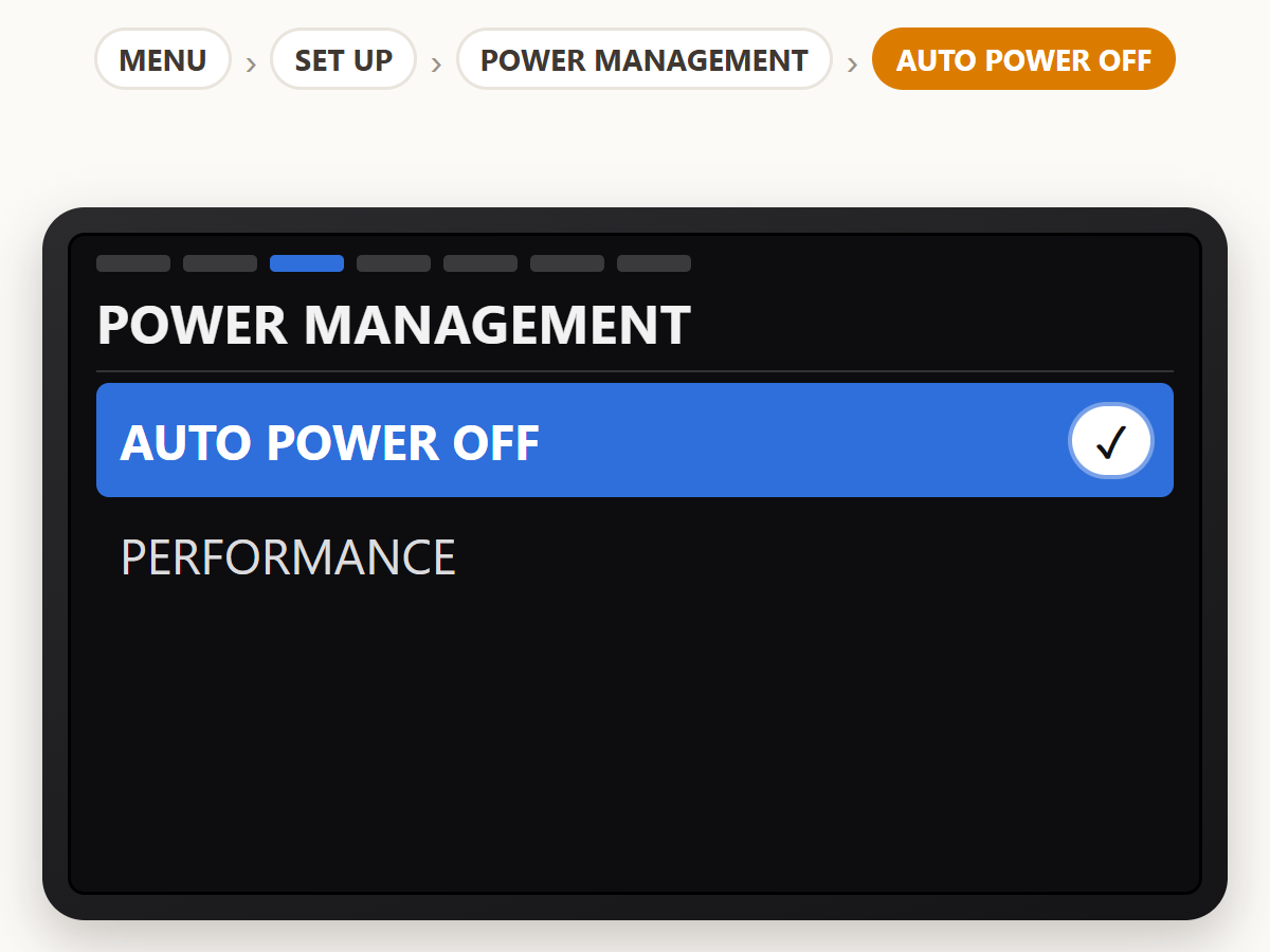 Turn off auto power off