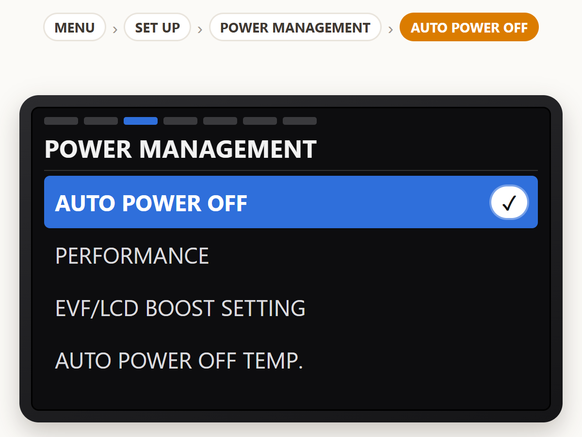 Turn off auto power off