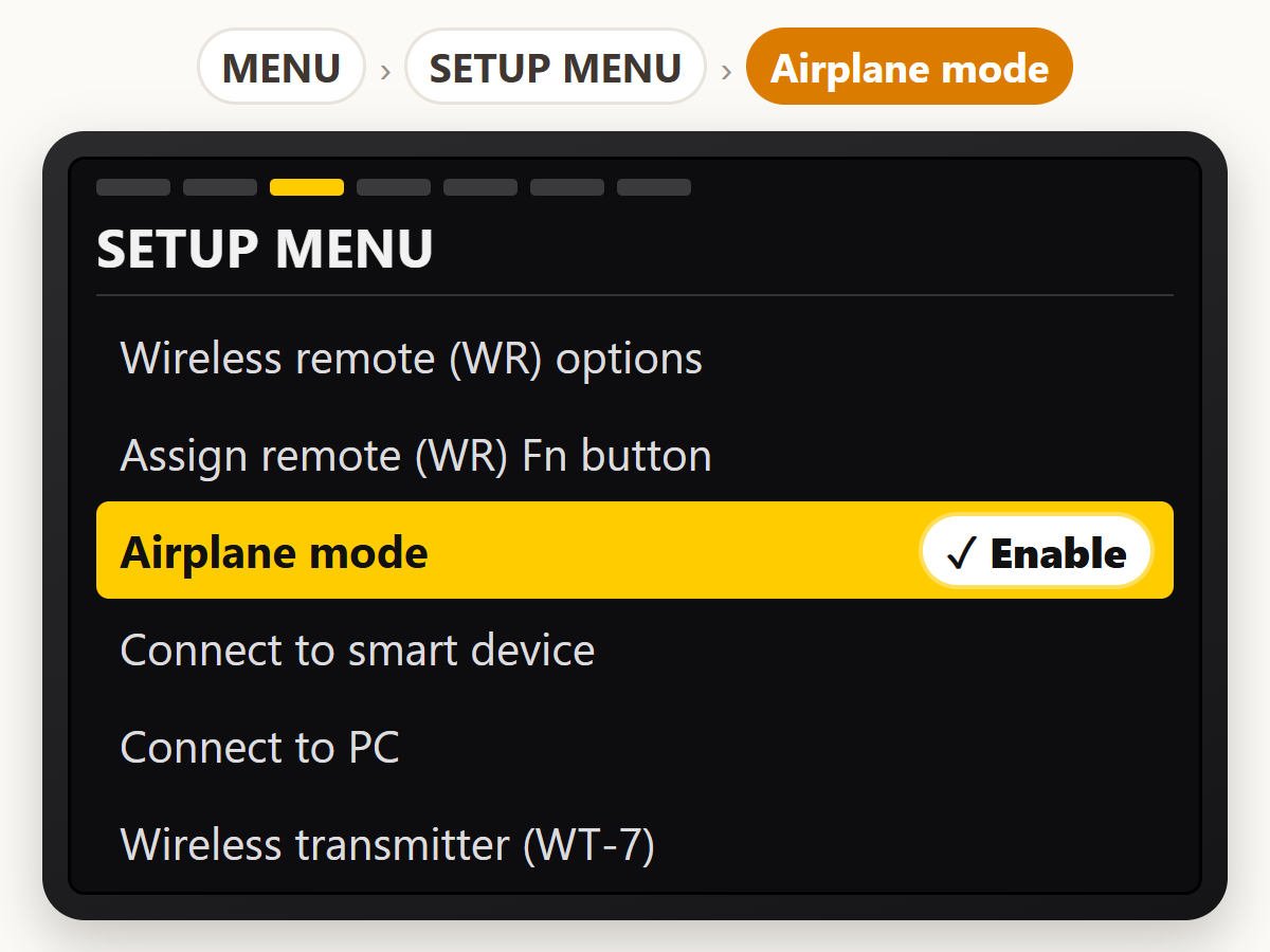 Turn on Airplane mode