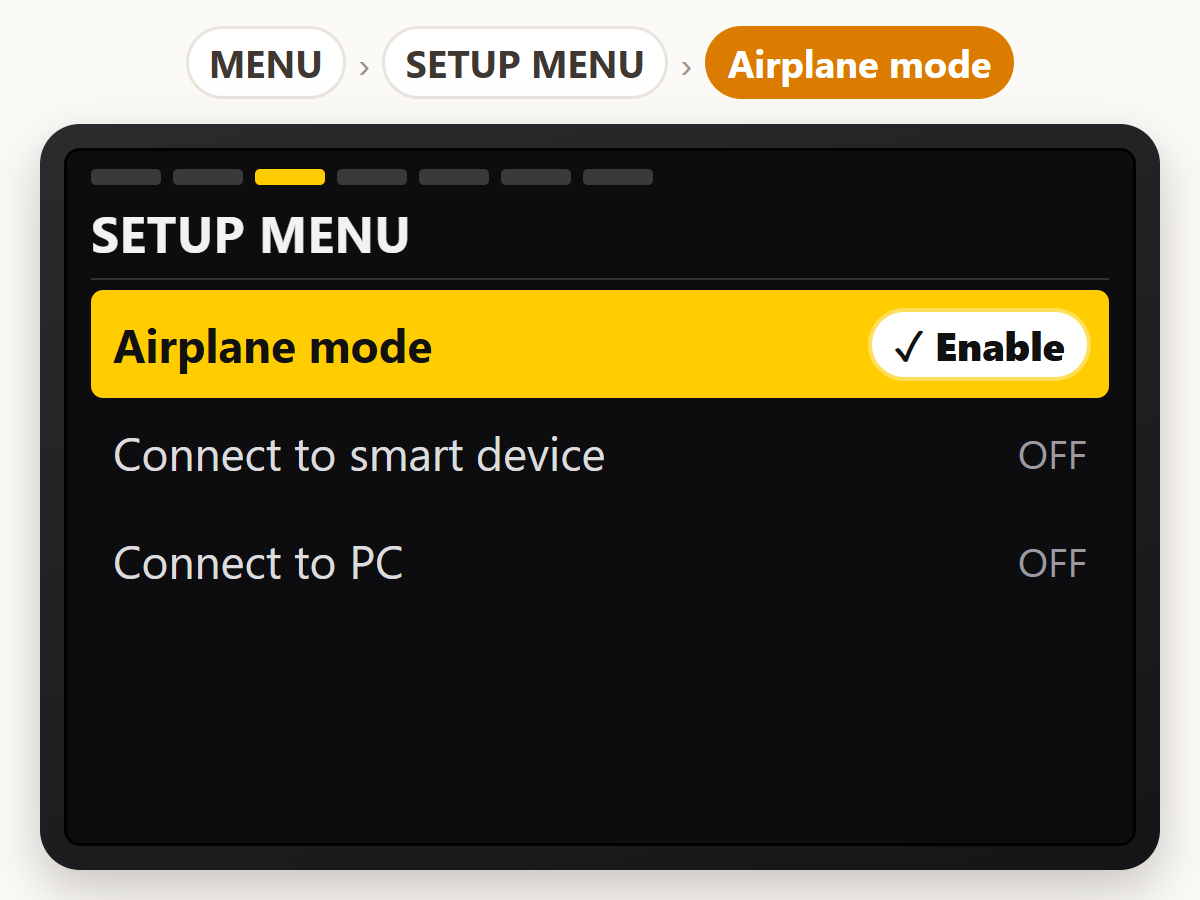 Turn on Airplane mode
