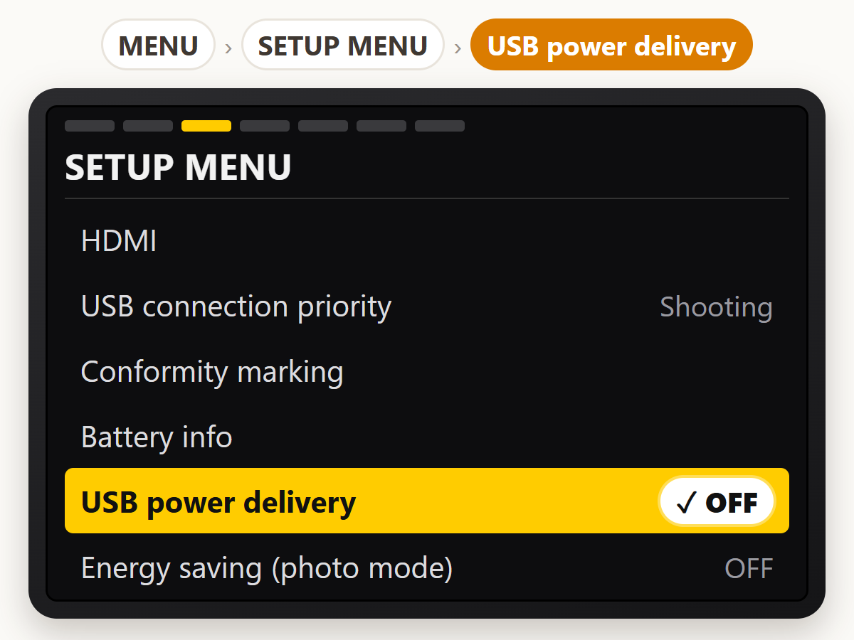 Turn off USB power delivery