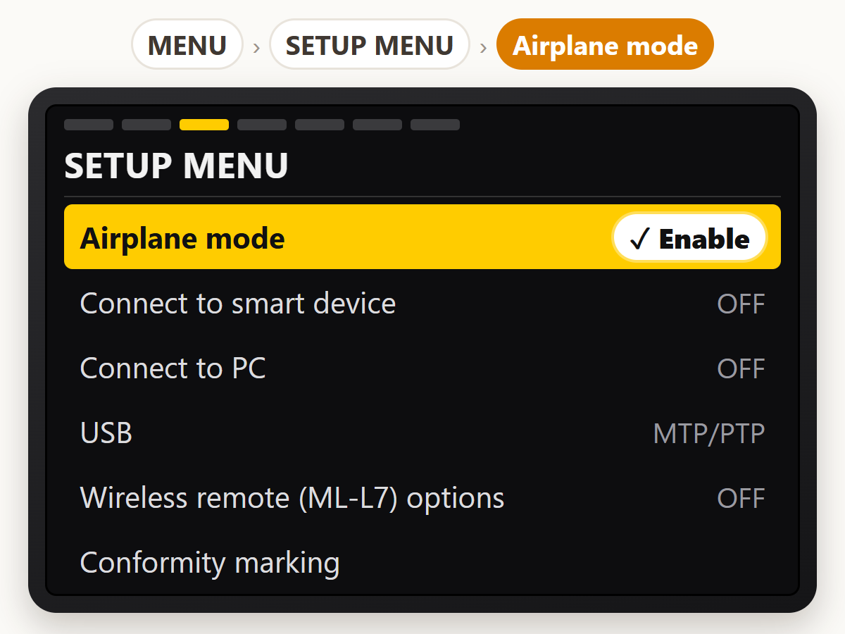 Turn on Airplane mode