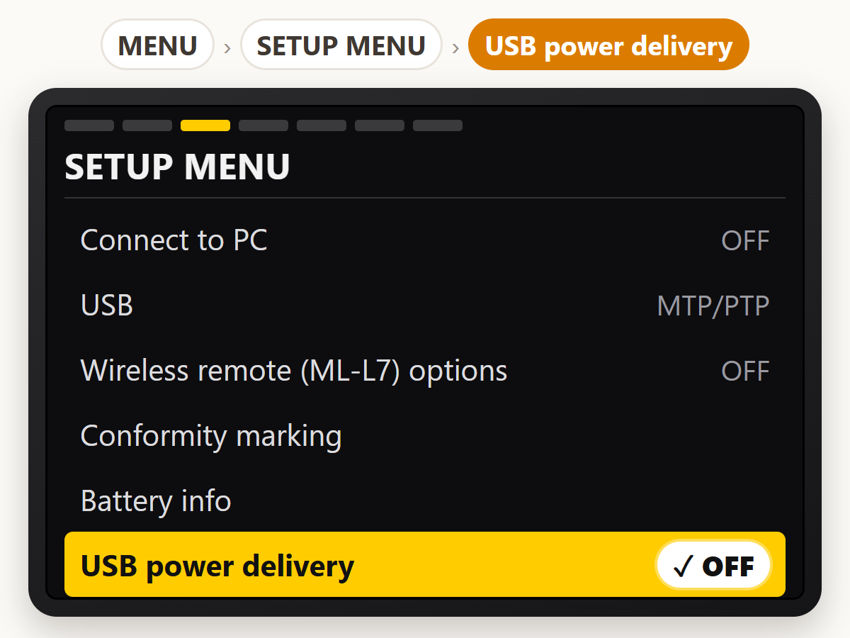 Turn off USB power delivery