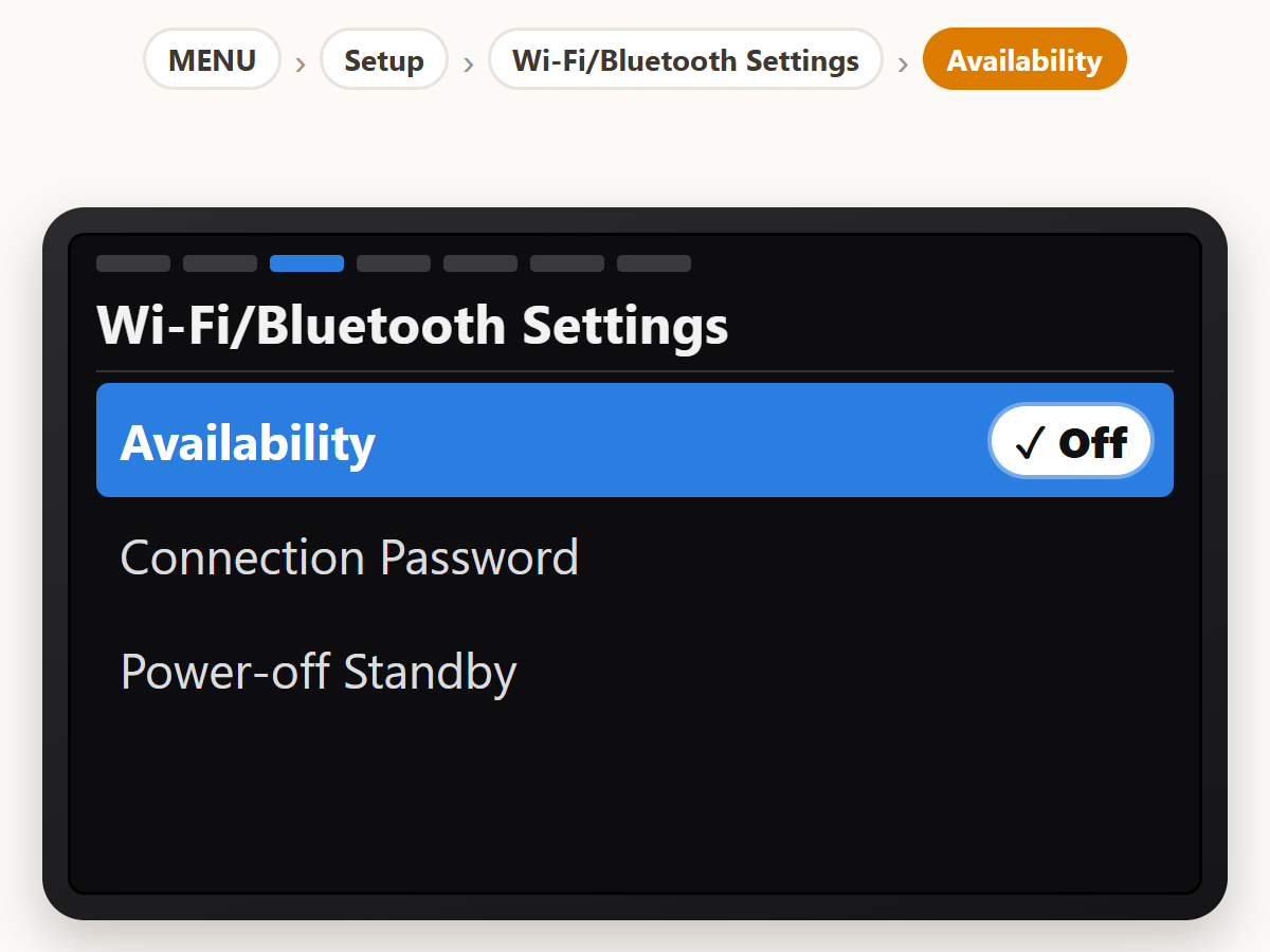 Turn off Wi-Fi and Bluetooth