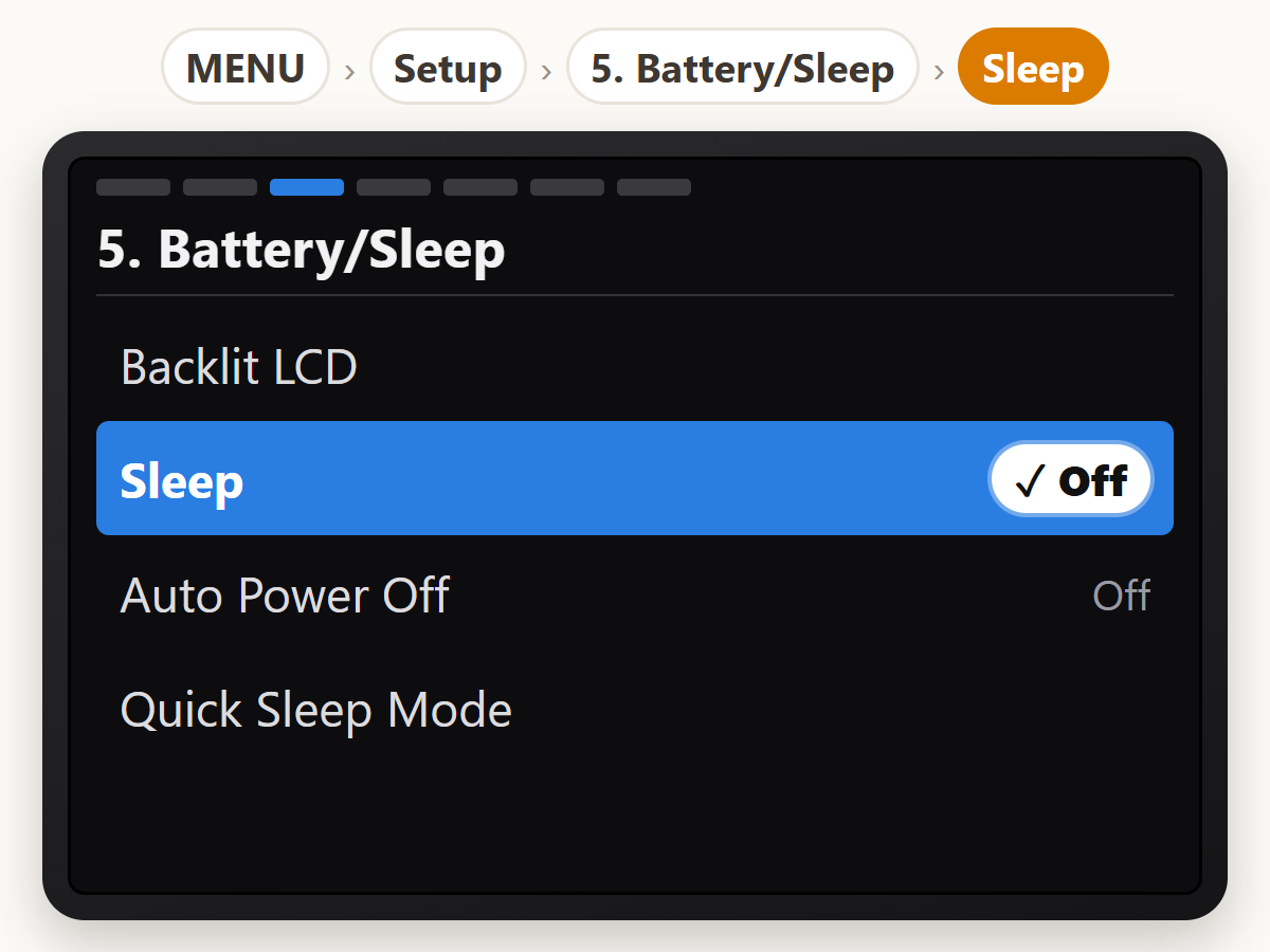 Turn off sleep timers