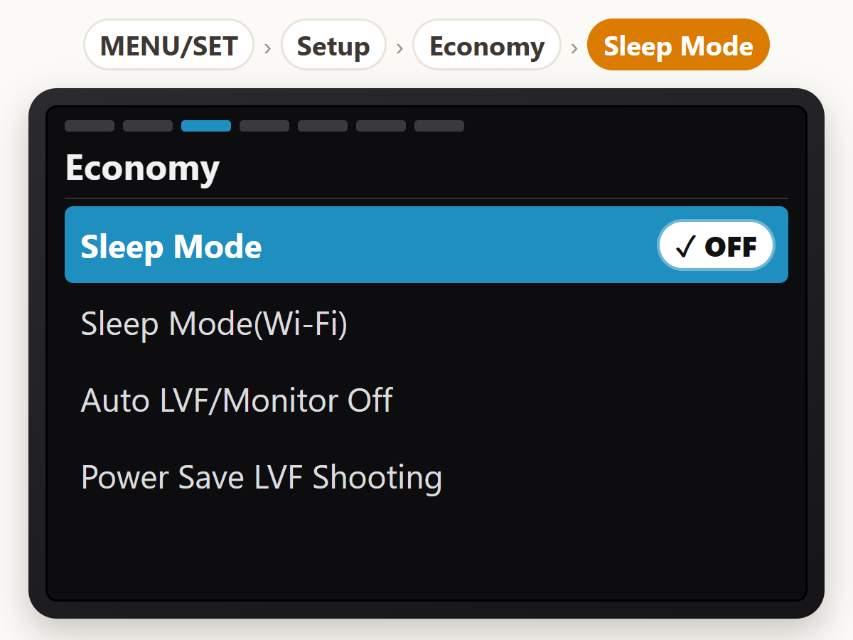 Turn off sleep mode