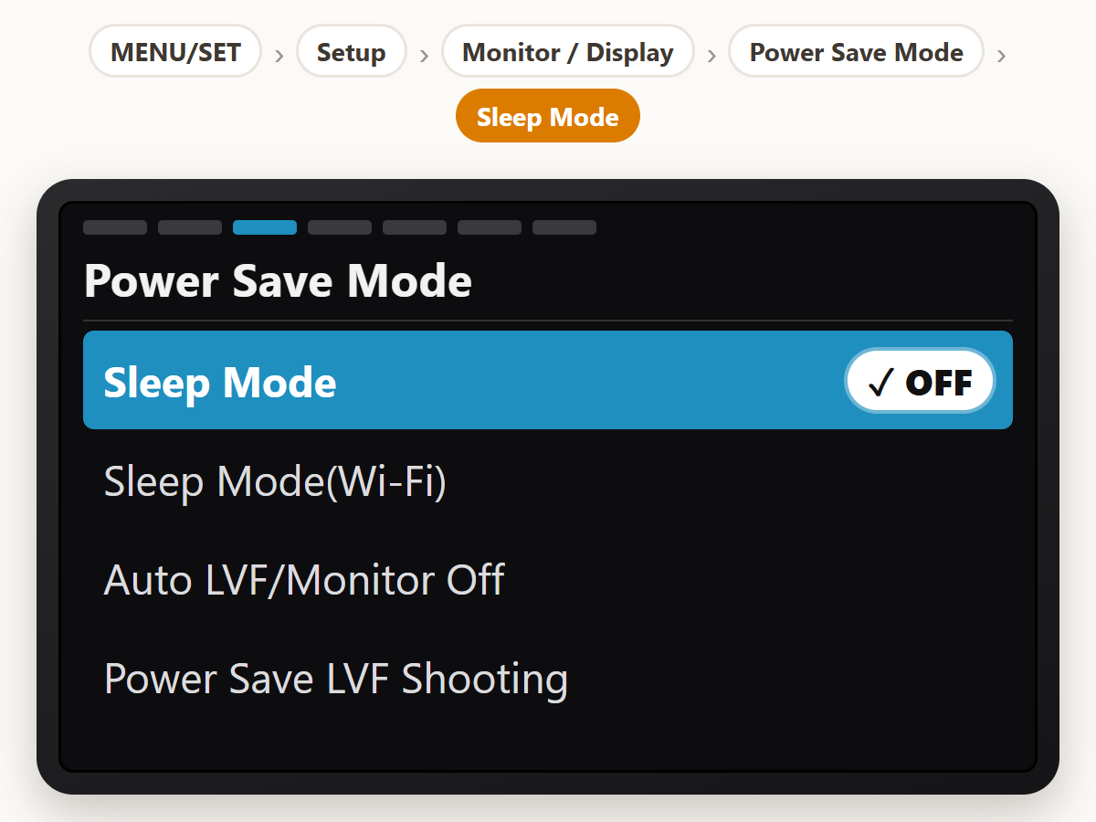 Turn off sleep mode