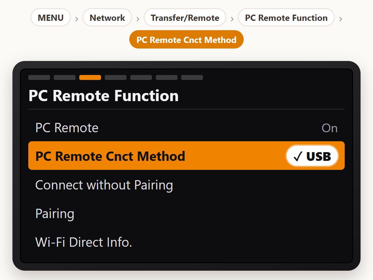 Turn on PC Remote over USB