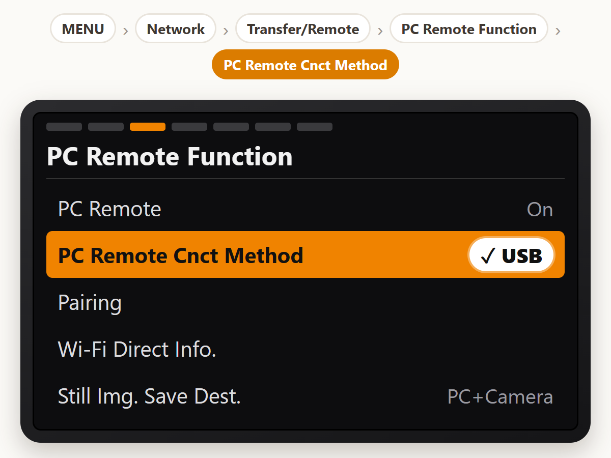 Turn on PC Remote over USB
