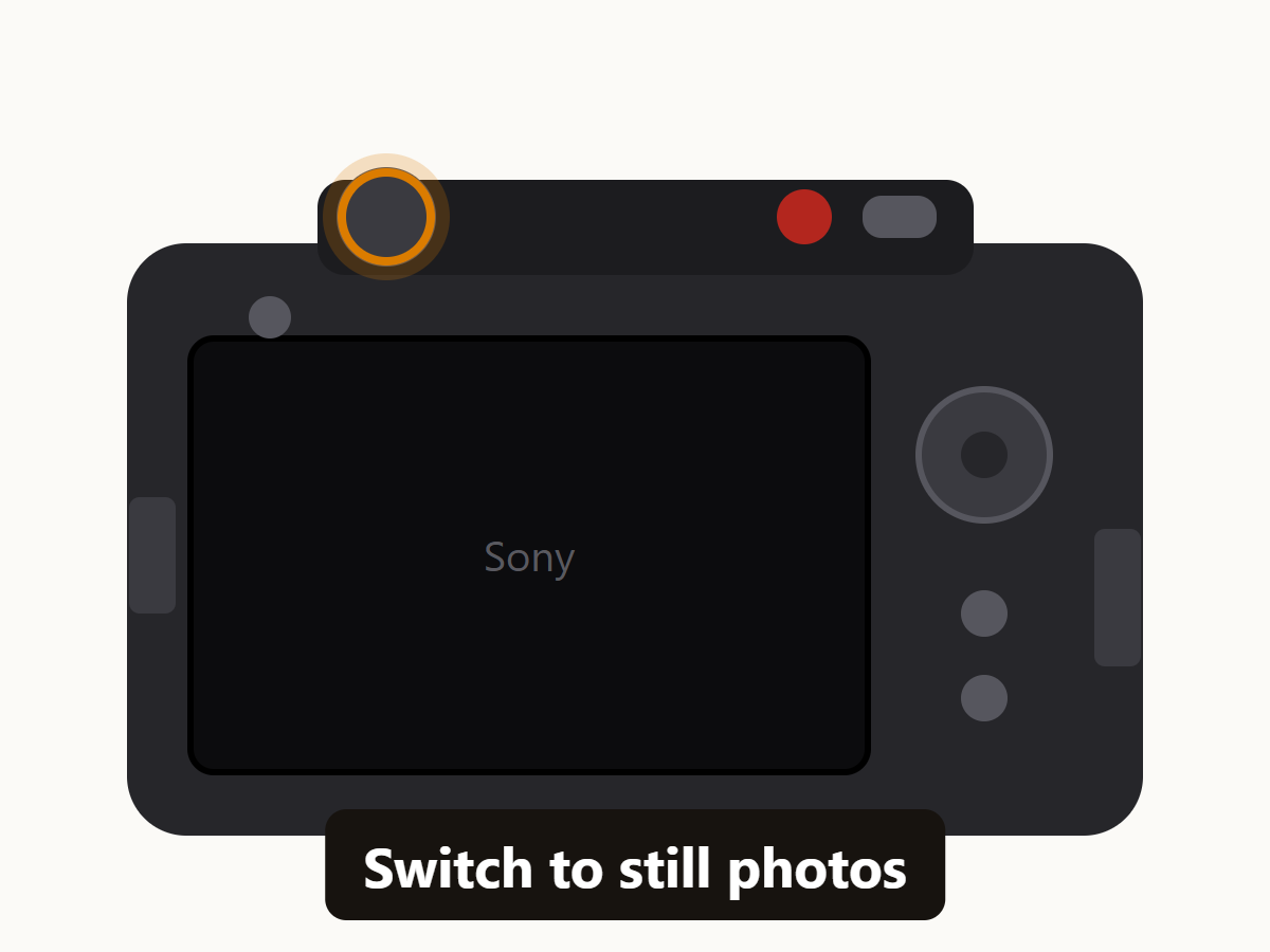 Switch to still photos