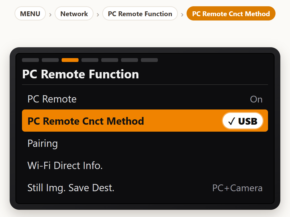 Turn on PC Remote over USB